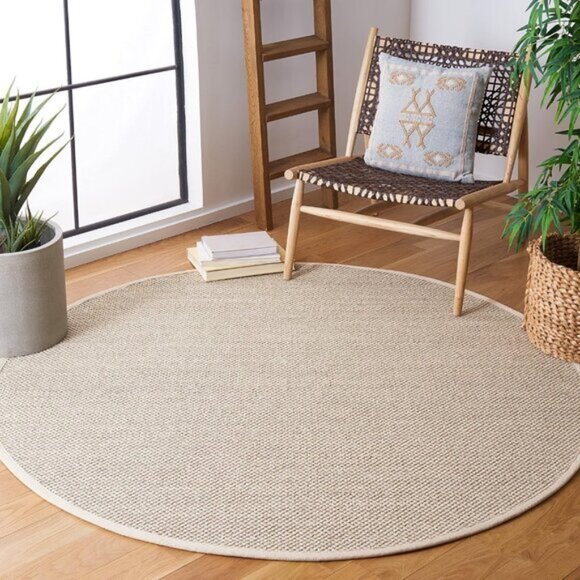Amazon.com: SAFAVIEH Area Rug 4 New 4ft Round Natural Fiber Sisal Area Rug for Home & Room - Marble Beige Border